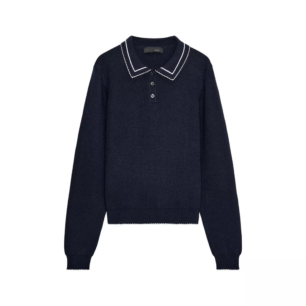 CONTRAST PIPING KNIT POLO SHIRT